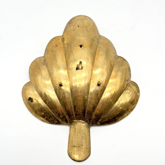 Vintage Solid Brass Leaf Trinket Dish Soap Catchall Candy Ashtray Footed 7" - Picture 4 of 8